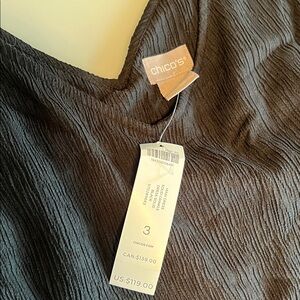 Chico's Black Crinkle Dress